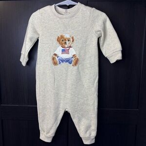 Ralph Lauren Cream Baby Snap-Neck Sweatshirt